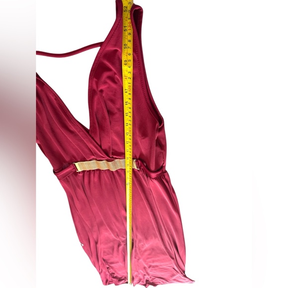 Red Sleeveless V-Neck Maxi Dress Ideal for party - Picture 5 of 6